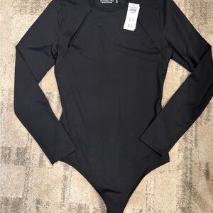 Abercrombie & Fitch black bodysuit with slits